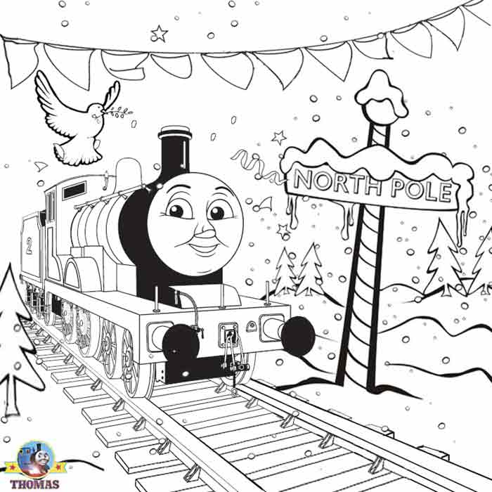 thomas the tank engine christmas coloring pages